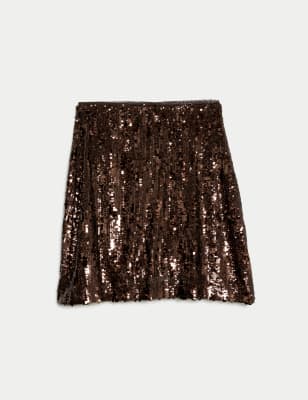 Sequin Mini A-Line Skirt