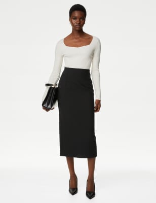 White pencil outlet skirt m&s