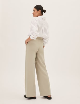 Jersey Crepe Wide Leg Trousers