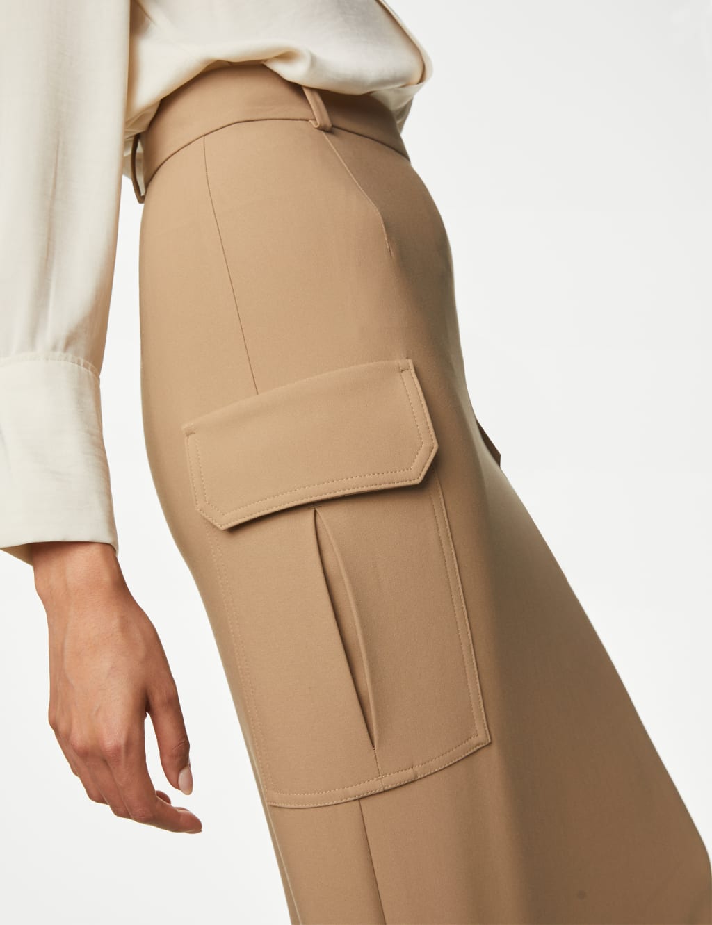 Split Back Midi Utility Cargo Skirt image 4