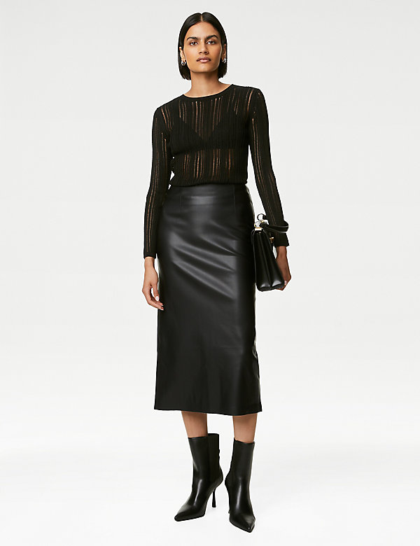 Leather Look Midaxi Pencil Skirt | M&S PT