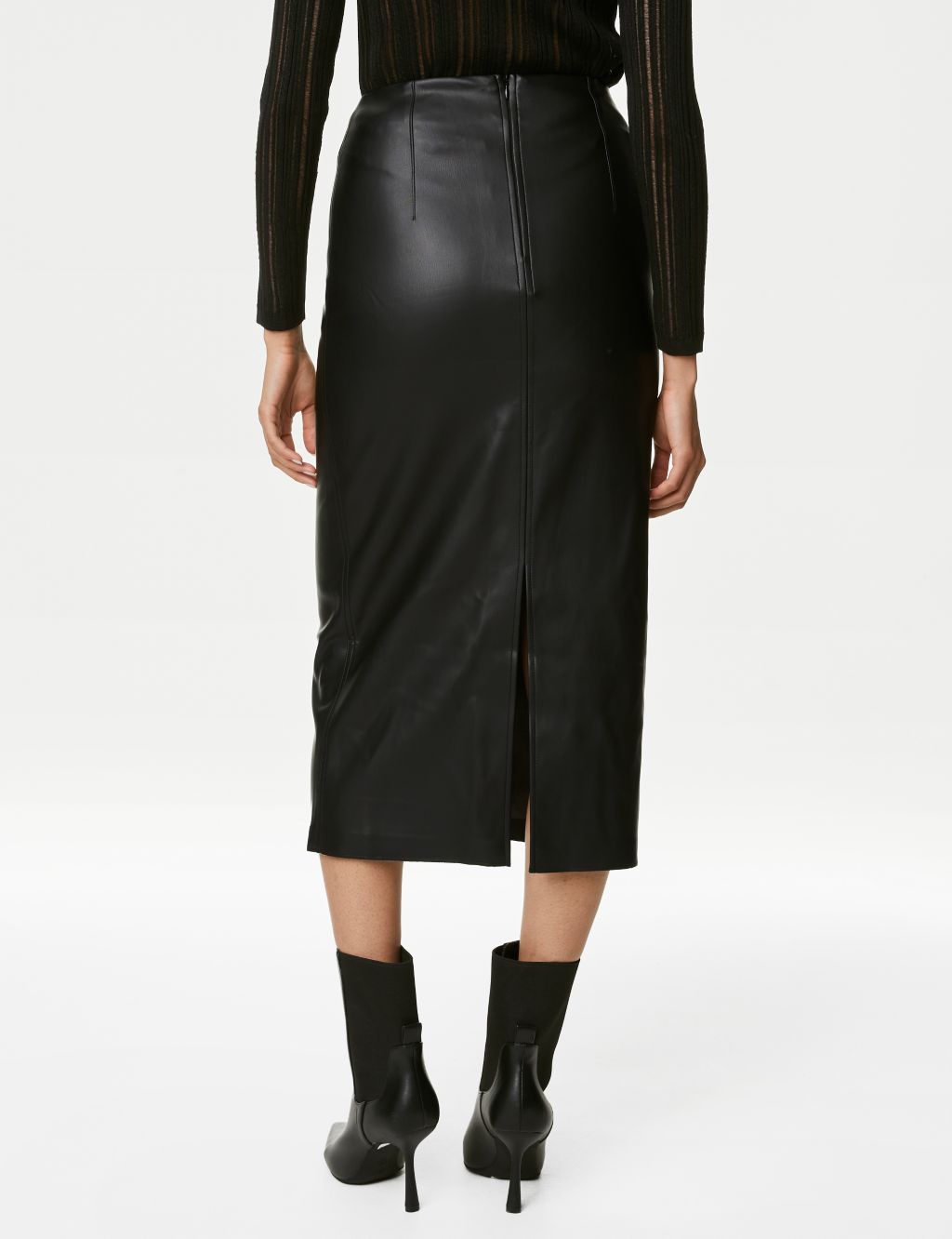 Leather Look Midaxi Pencil Skirt image 6