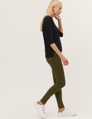 

Womens M&S Collection Skinny Ankle Grazer Trousers with Stretch - Dark Khaki, Dark Khaki