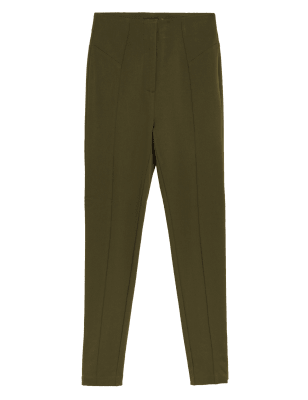 

Womens M&S Collection Eng geschnittene, knöchellange Hose mit Stretch - Dark Khaki, Dark Khaki
