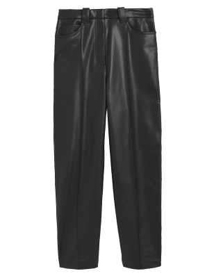 

M&S Collection Pantalón straight de aspecto de pielWomens - Black, Black