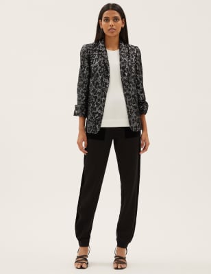 

Womens M&S Collection Relaxed Sequin Blazer - Charcoal Mix, Charcoal Mix