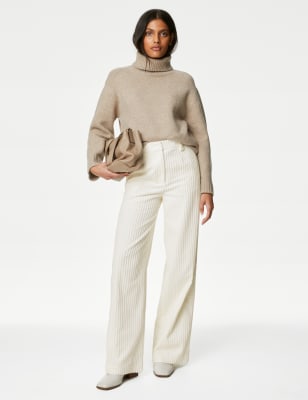 

Womens M&S Collection Cordhose mit weitem Bein - Ivory, Ivory