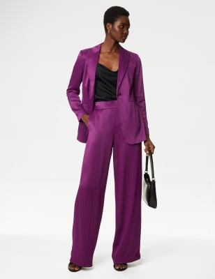 High waisted purple outlet pants