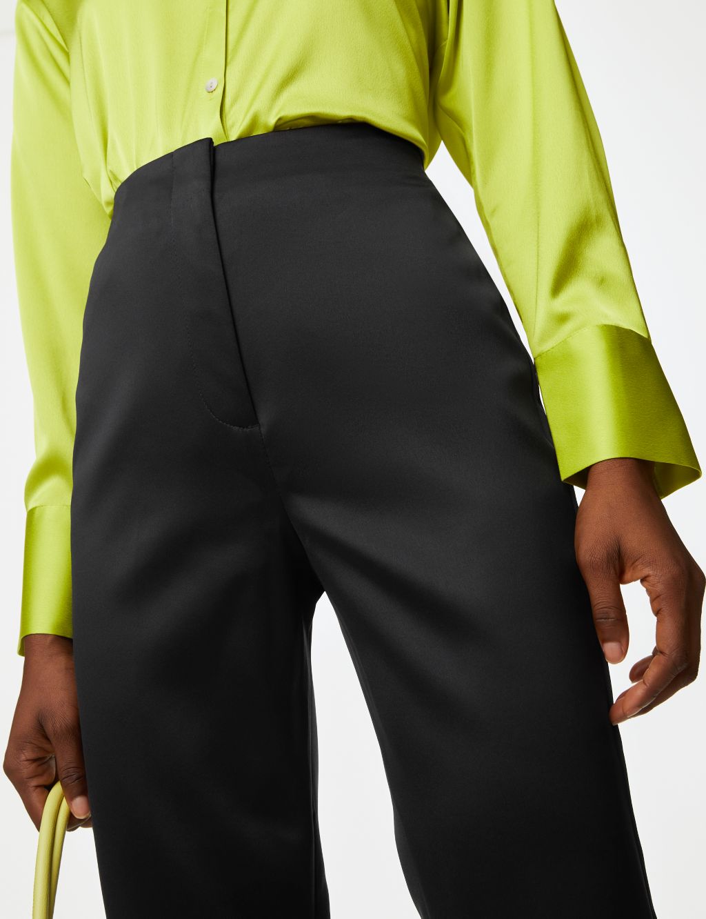 Satin Slim Fit Flare Trousers image 5