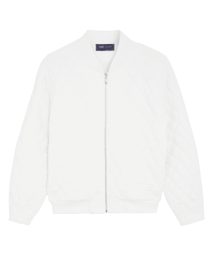 

Womens M&S Collection Jersey Quilted Bomber Jacket - Light Cream, Light Cream