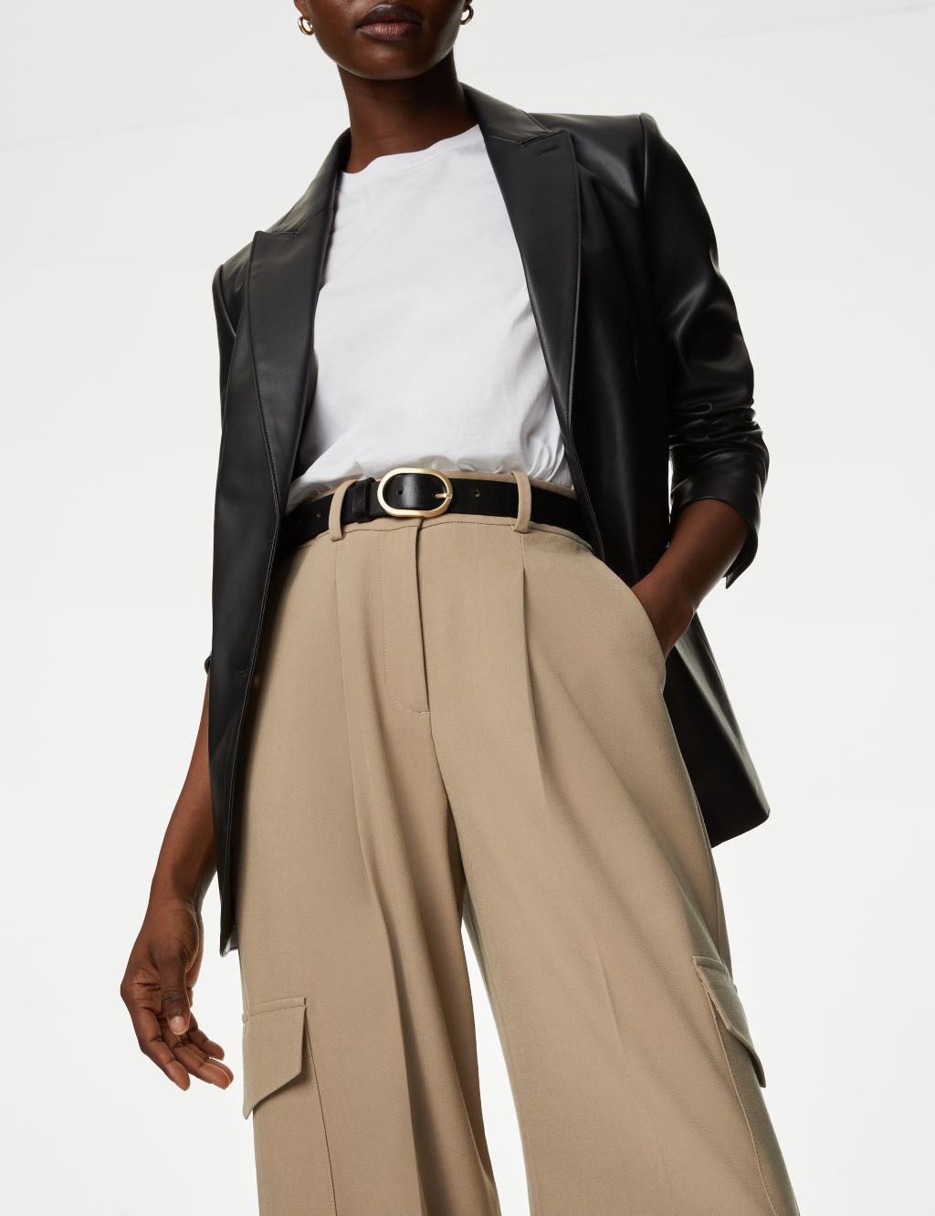 Cargo Pleated Wide Leg Trousers image 3