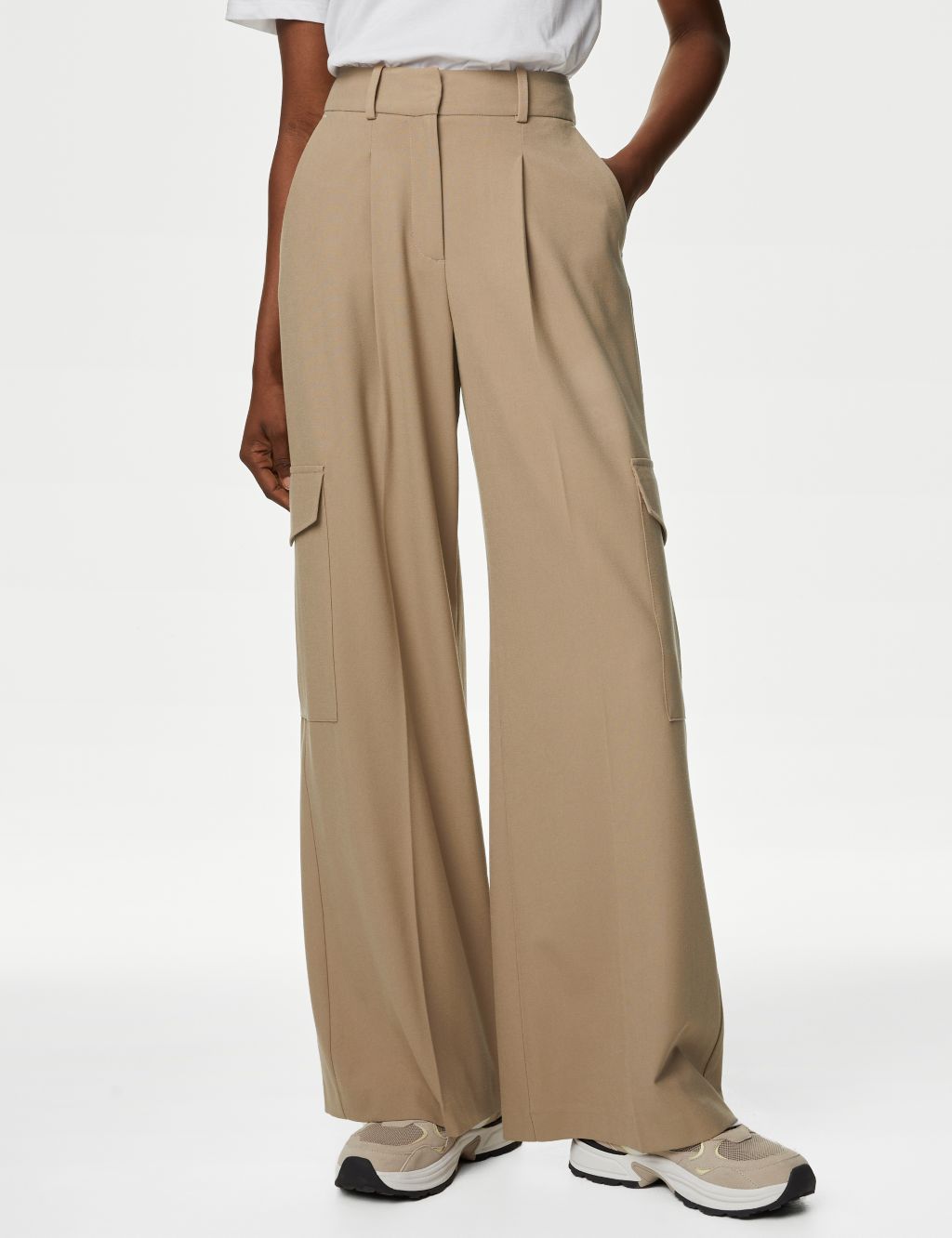 Cargo Pleated Wide Leg Trousers image 4
