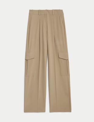 Cargo Pleated Wide Leg Trousers