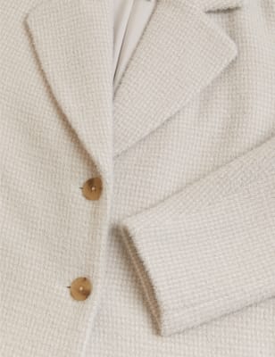 

M&S Collection Abrigo largo informal de cuadros cepilladoWomens - Neutral, Neutral