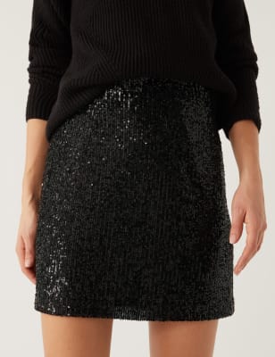 Sequin Mini A-Line Skirt