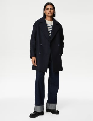 Marks and spencer on sale wool blend coat