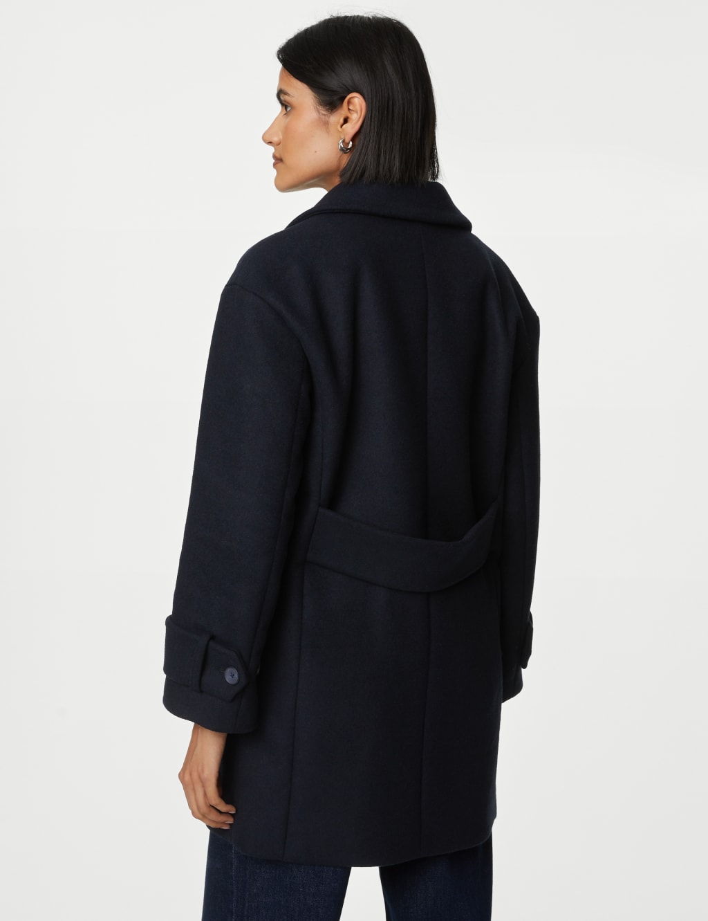 Wool Blend Relaxed Double Breasted Coat image 5