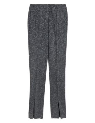M&S Womens Checked Split Front Skinny Trousers
