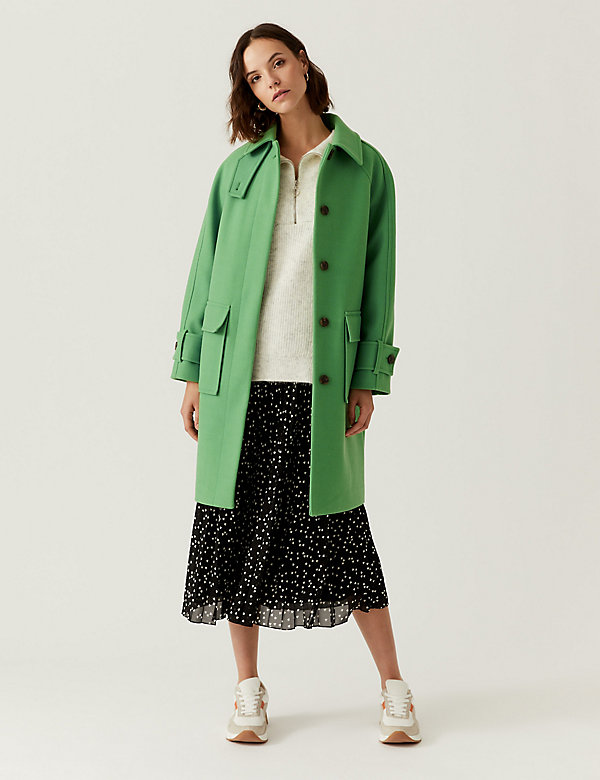 Relaxed Collared Longline Car Coat - KW