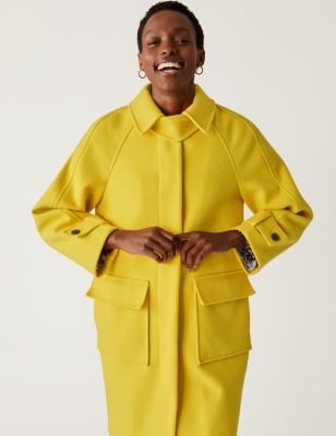 

Womens M&S Collection Relaxed Collared Longline Car Coat - Gilt, Gilt