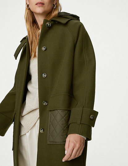 Hooded Relaxed Car Coat