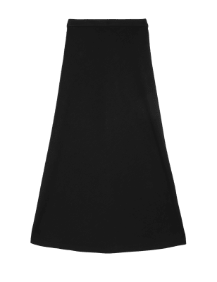 

Womens M&S Collection Jersey Midi Circle Skirt - Black, Black