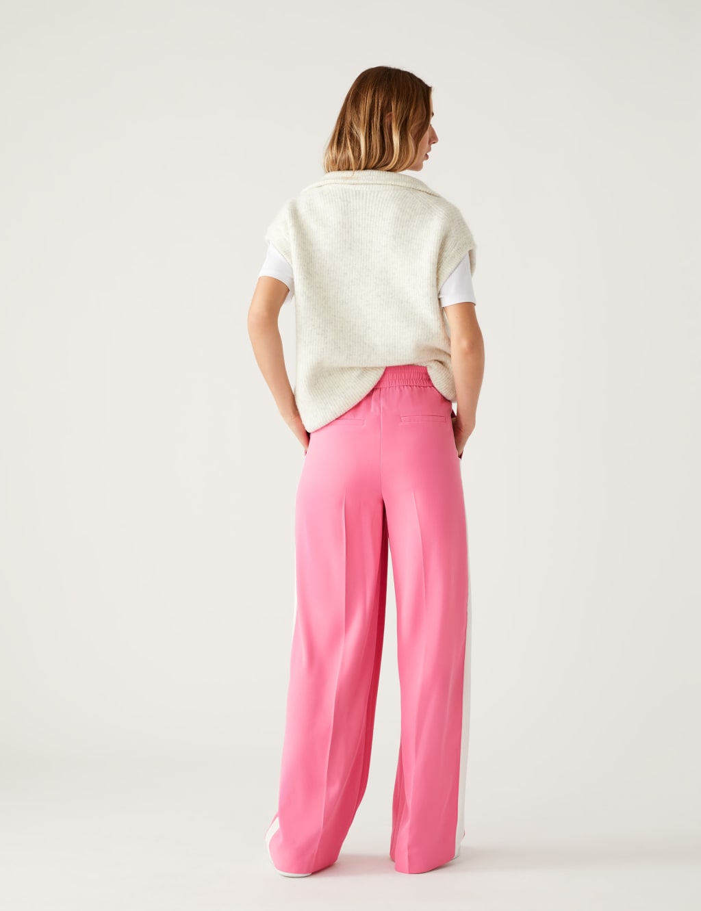 Side Stripe Drawstring Wide Leg Trousers image 5