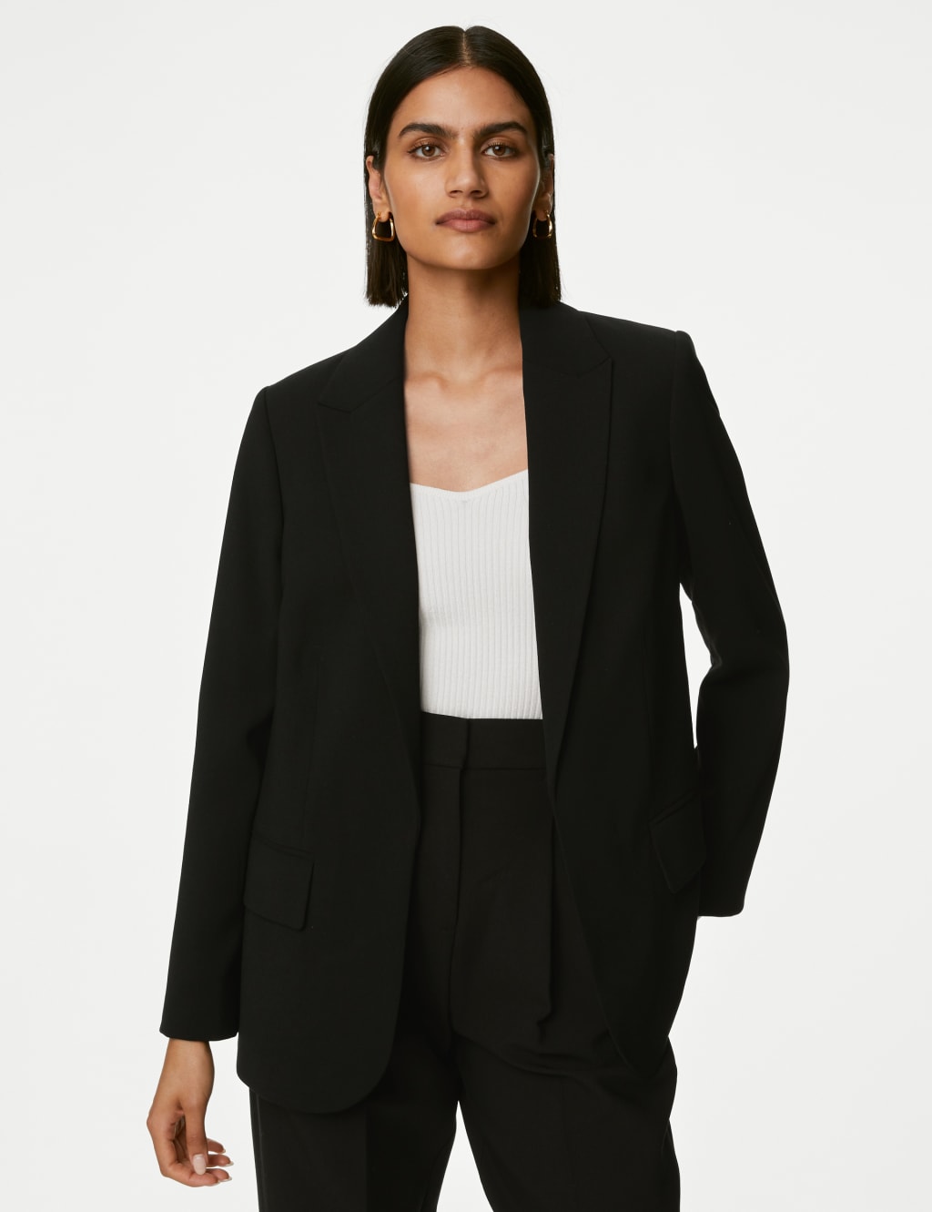 Crepe Relaxed Single Breasted Blazer image 3
