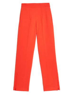 

Womens M&S Collection Zip Detail Straight Leg Trousers - Tomato, Tomato