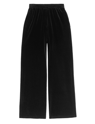 

M&S Collection Pantalón de pata ancha de terciopelo con cintura elásticaWomens - Black, Black