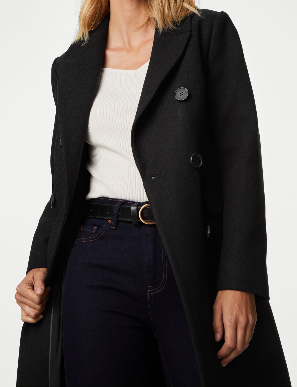 Double Breasted Longline Tailored Coat image 4