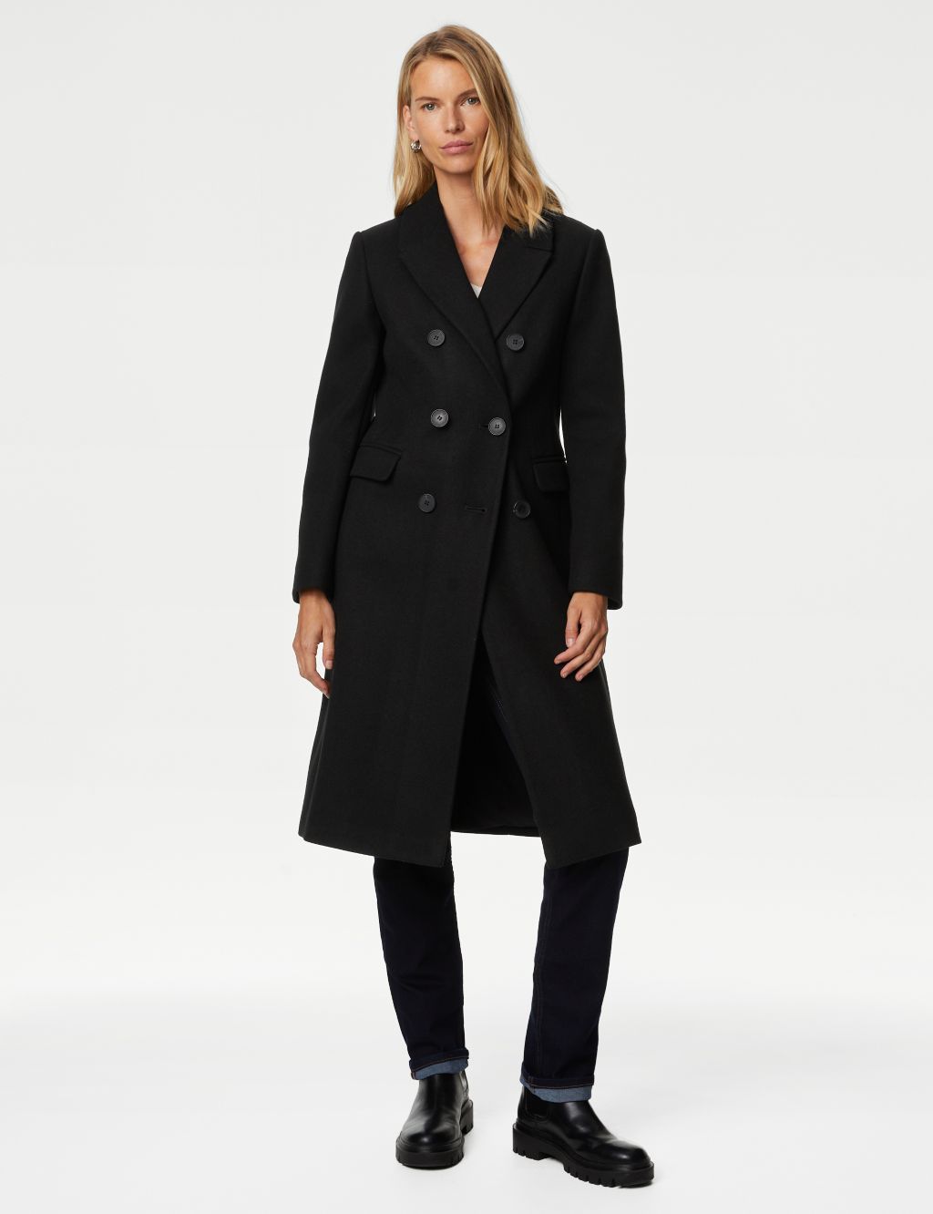 Double Breasted Longline Tailored Coat image 5