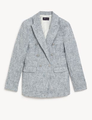 Boucle Tweed Double Breasted Blazer