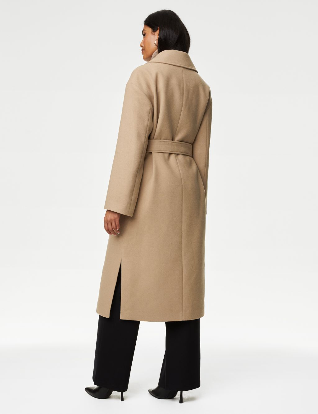 Belted Relaxed Coat with Wool image 5