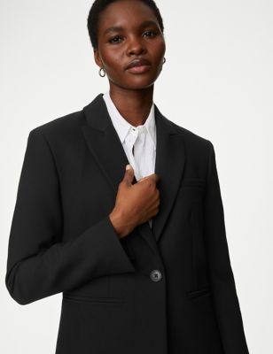 

Womens M&S Collection Tailored Single Breasted Blazer - Black, Black