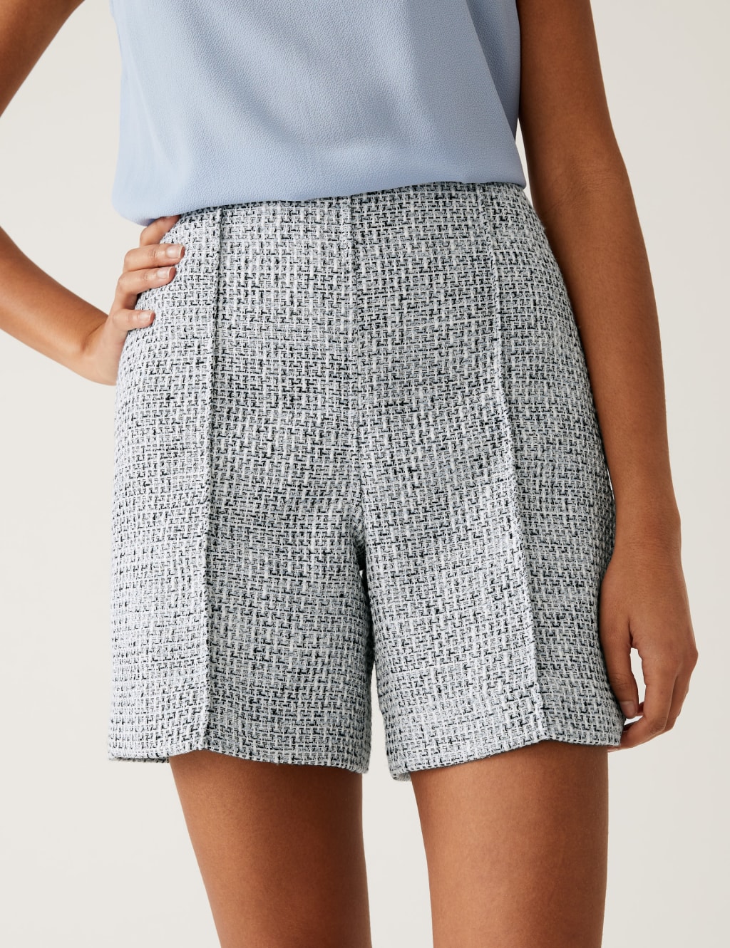 Tweed High Waisted Shorts image 3