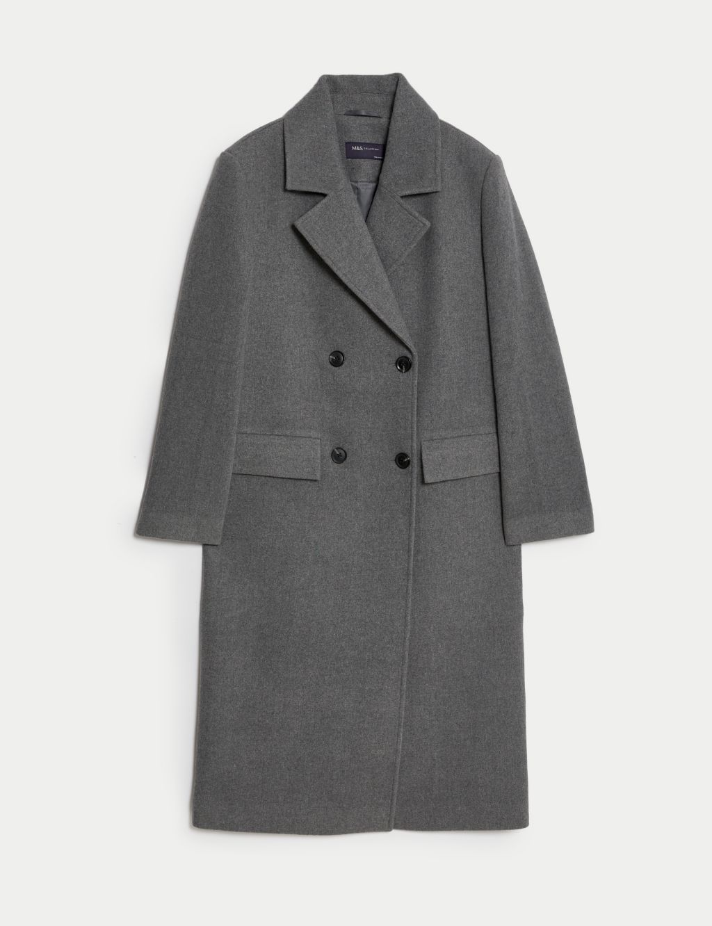 Double Breasted Longline Coat with Wool image 2