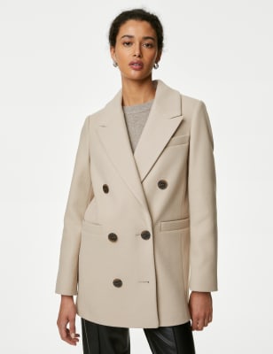 Belted Relaxed Coat with Wool