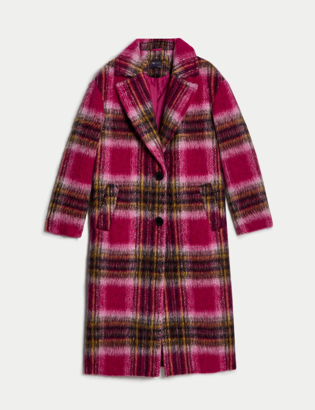 Checked Relaxed Longline Coat with Wool image 2