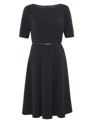 Panelled Belted Skater Dress | M&S Collection | M&S
