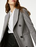 Checked Double Breasted Short Coat