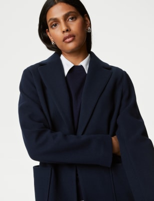 Navy coat 2025 marks and spencer