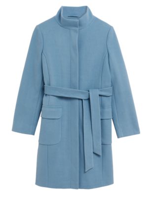 

Womens M&S Collection Belted Funnel Neck Trench Coat - Ocean, Ocean