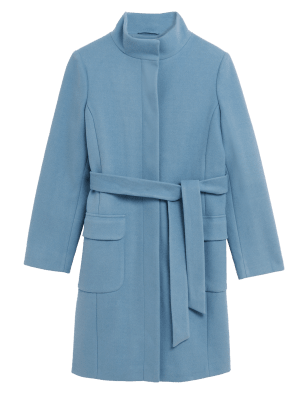 

Womens M&S Collection Belted Funnel Neck Trench Coat - Ocean, Ocean