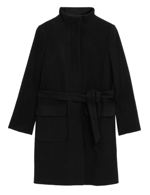

M&S Collection Gabardina con cuello chimenea con cinturónWomens - Black, Black