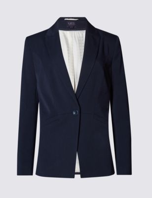 1 Button Angle Seam Short Jacket | M&S Collection | M&S