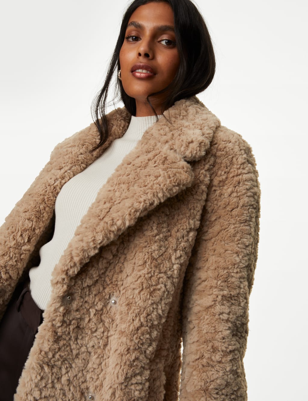 Faux Fur Collared Short Jacket, M&S Collection