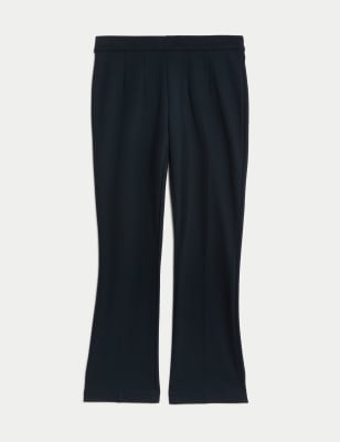 Basic Black Jersey Flared Pants, Pants