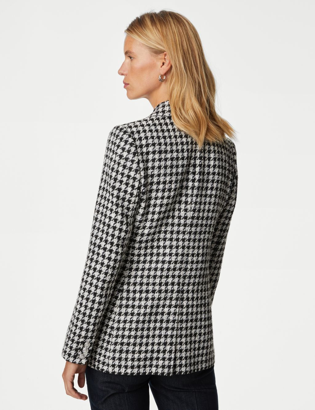 Tweed Dogtooth Double Breasted Blazer image 5