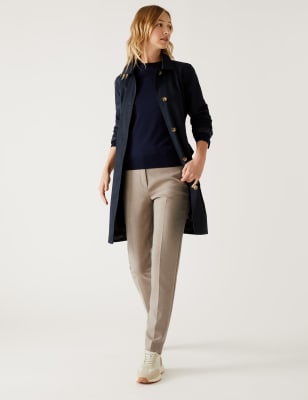 Marks And Spencer Womens M&S Collection Marl Slim Fit Ankle Grazer Trousers - Camel, Camel